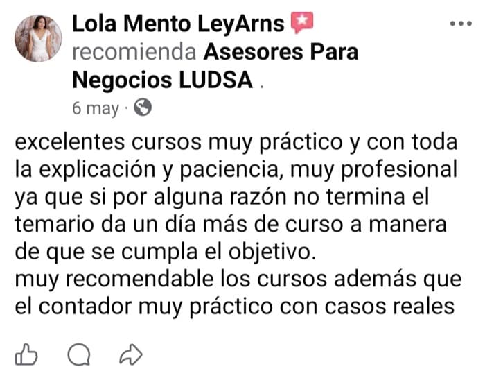 Reseñas de Kassandra Ruiz Reynoso y Danna Zoé en Facebook para LUDSA